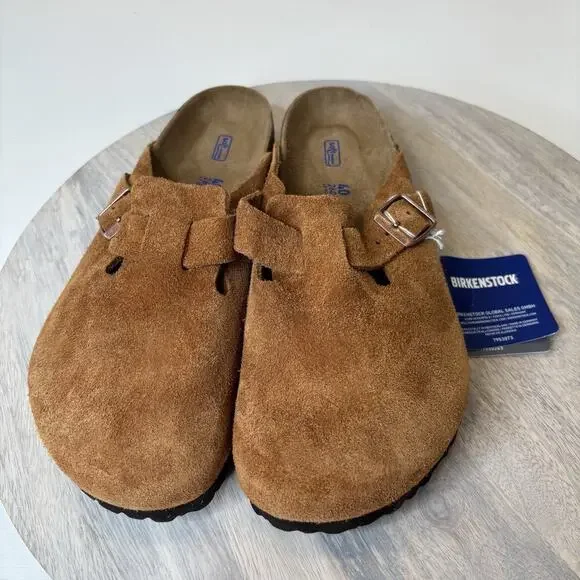 New with Tags Men's Birkenstock Boston Mink Classic Suede Soft Clogs Shoes Sz 7 - Picture 4 of 10